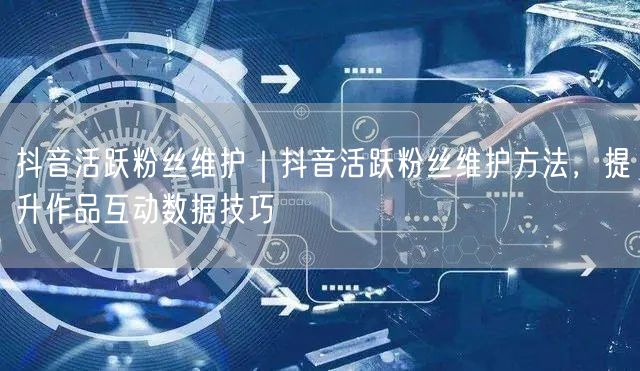 抖音活跃粉丝维护｜抖音活跃粉丝维护方法，提升作品互动数据技巧