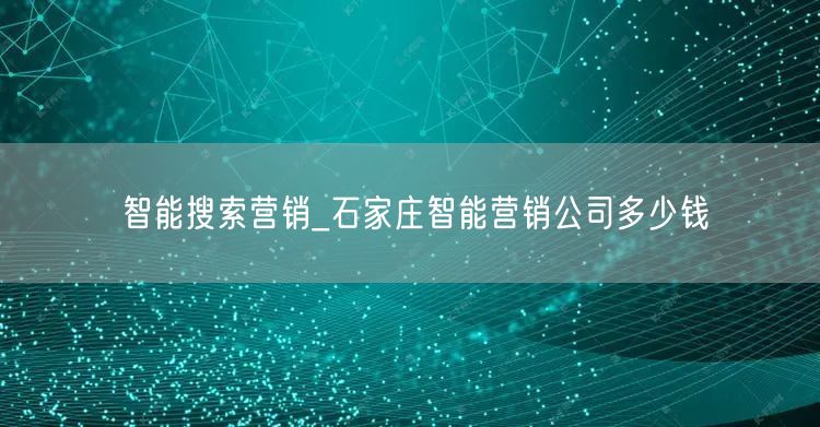 智能搜索营销_石家庄智能营销公司多少钱