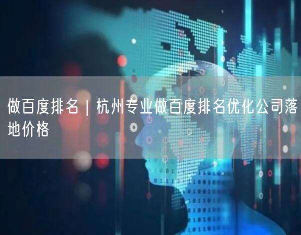 做百度排名｜杭州专业做百度排名优化公司落地价格
