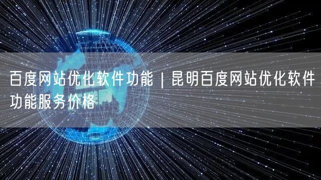 百度网站优化软件功能｜昆明百度网站优化软件功能服务价格