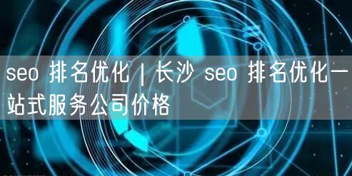 seo 排名优化｜长沙 seo 排名优化一站式服务公司价格