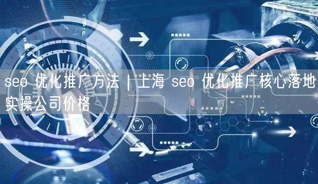 seo 优化推广方法｜上海 seo 优化推广核心落地实操公司价格