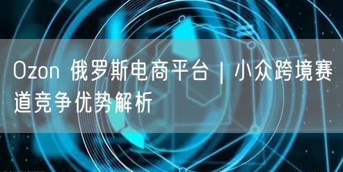 Ozon 俄罗斯电商平台｜小众跨境赛道竞争优势解析
