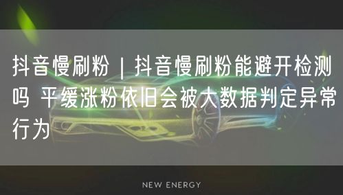 抖音慢刷粉｜抖音慢刷粉能避开检测吗 平缓涨粉依旧会被大数据判定异常行为