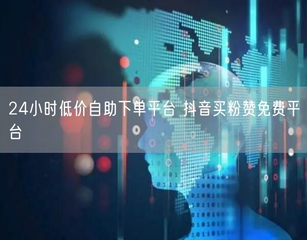 24小时低价自助下单平台 抖音买粉赞免费平台